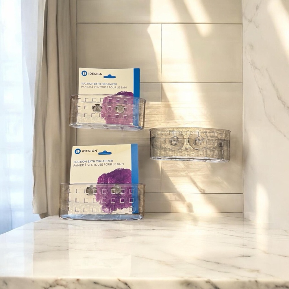 Set of 3 iDesign Suction Bath Organizers NEW